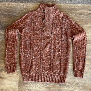 AMONGST OTHERS cable knit 1/4 zip sweater size S